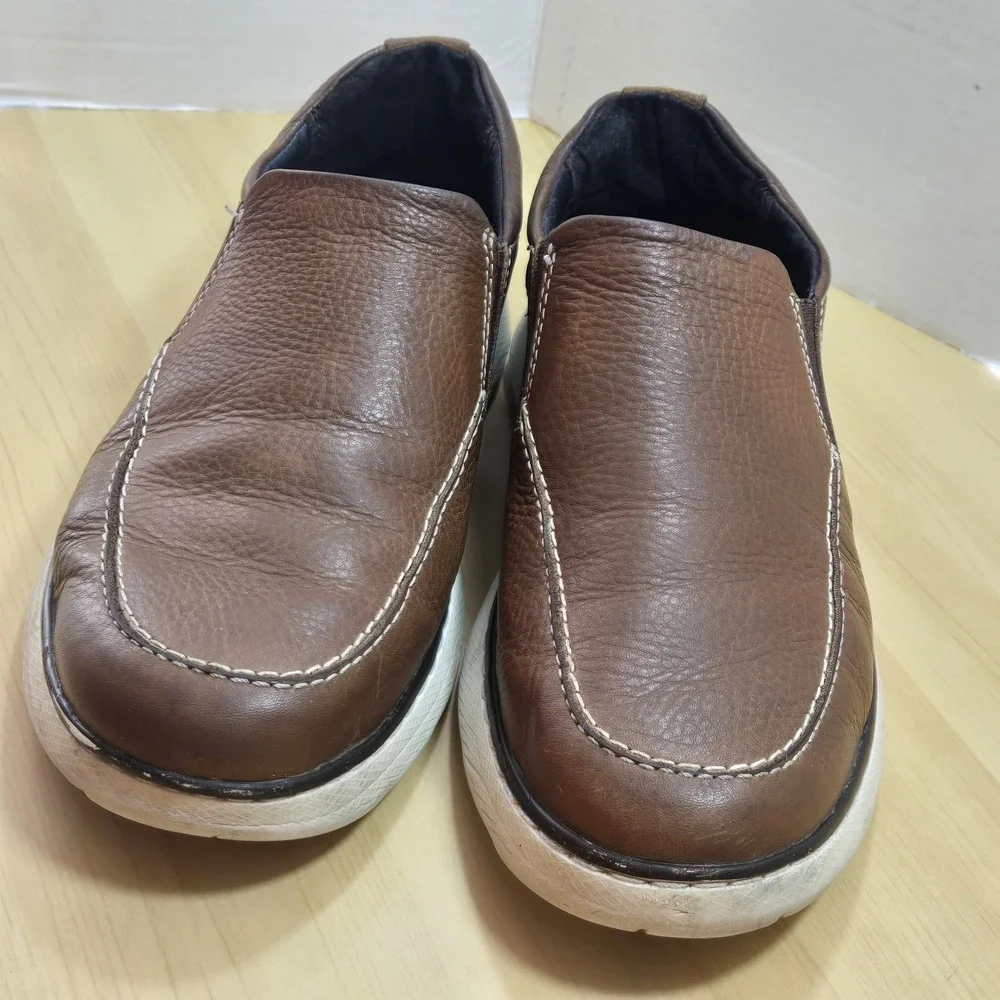 Johnston & Murphy Brown Leather Slip On Loafers Men's 8M Comfort Casual Shoe
